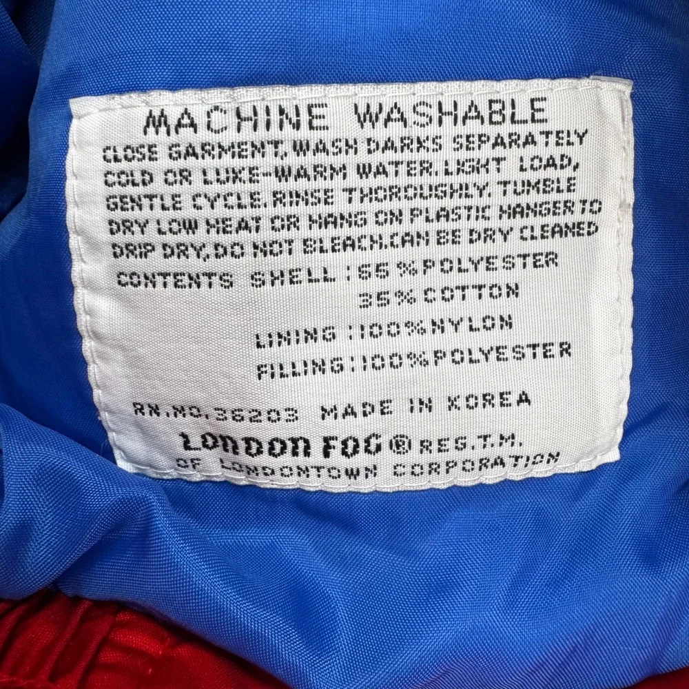 Vintage Kids London Fog Puffer Vest Size 7 Red High Altitude Patches‎ Retro 90s
